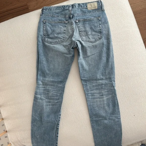 AG Adriano Goldschmied Light Blue Distressed Boyfriend Jeans - Picture 2 of 9